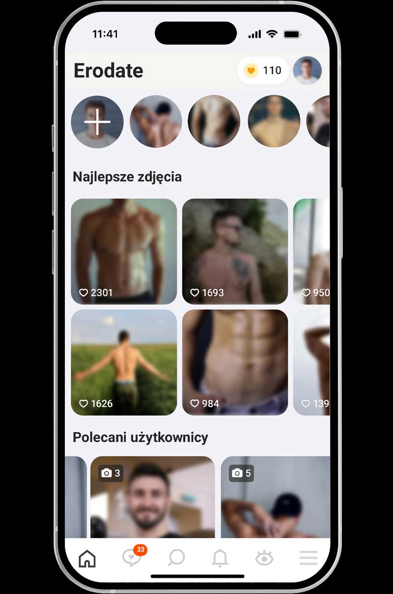 Panel użytkownika na portalu z sex randkami dla gejów - Erodate