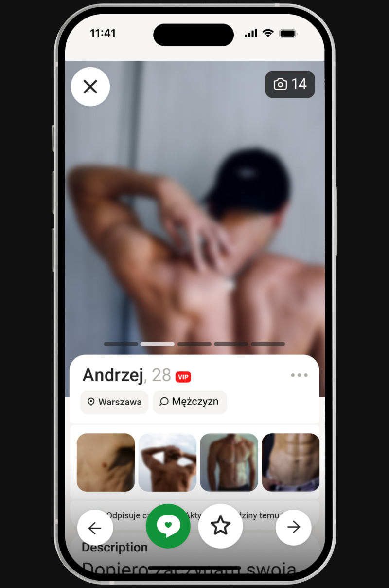 Portal z gej randkami Erodate - profil Andrzeja